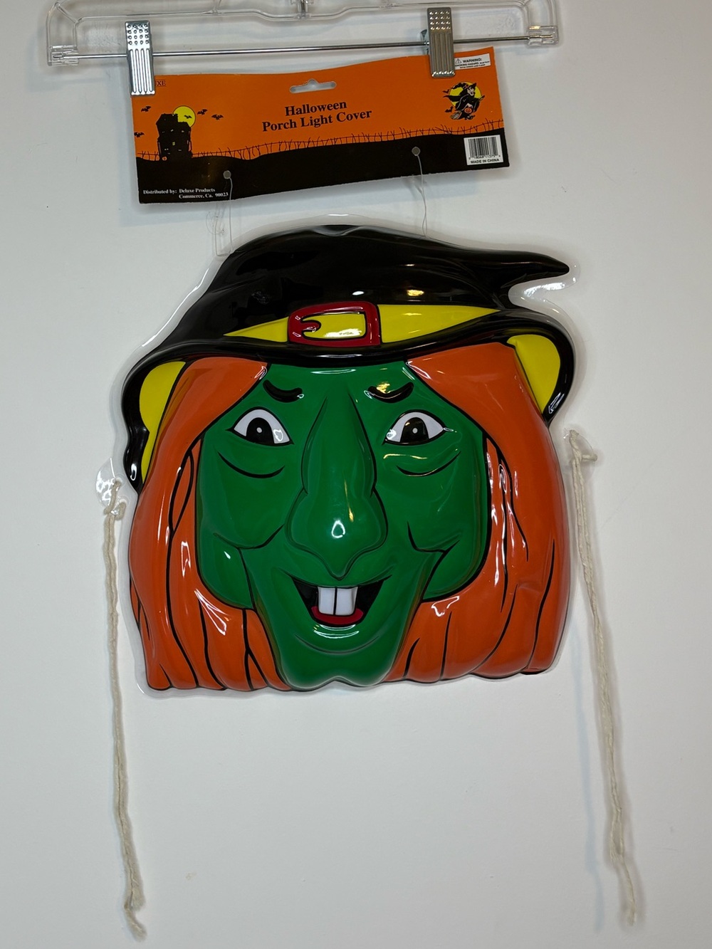 Vintage Halloween Plastic Wicked Witch Face Porch Light Cover Plastic NWT